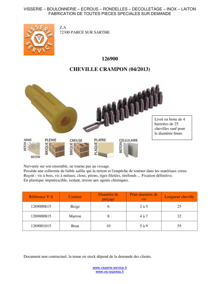 1 x Kiinnitystulppa JÄÄKENKÄ 6 Nailon BEIGE RAWLPLUG
