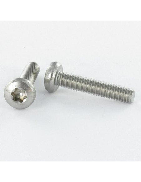 1 x Metalliruuvit leveä kupukantainen M4X16 TORX T20 Musta sinkitty teräs