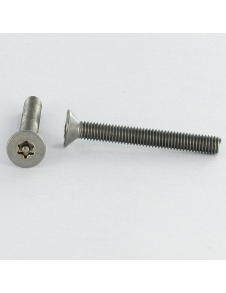 1 x Metalliruuvit Ruostumaton teräs A2 Väärinkäytöltä suojattu uppokantainen TORX T30 tapilla M6X20