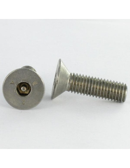 1 x Metalliruuvit Ruostumaton teräs A2 Väärinkäytöltä suojattu "FHC kuusioruuvi uppokannalla 5 HC2 tapilla M4X16