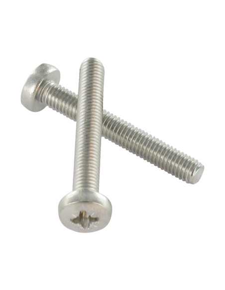 1 x Metalliruuvit leveä kupukantainen Pozi PZ11 M6X90 Ruostumaton teräs A4