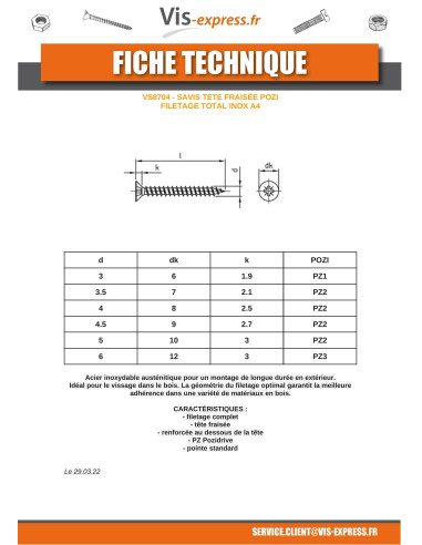 1 x Puuruuvi uppokantainen Pozi PZ10 5x40...