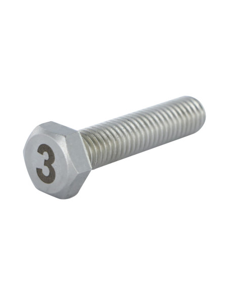 1 x Metalliruuvit Kuusiopää TH 8x35 Ruostumaton teräs A4 Kaiverrus KUVA 3
