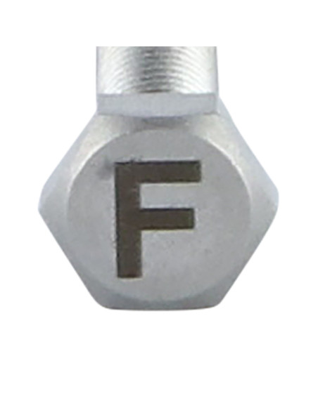 1 x Metalliruuvit Kuusiopää TH 8x35 Ruostumaton teräs A4 kirjainkaiverruksella "F"