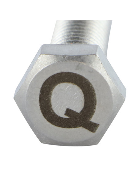 1 x Metalliruuvit Kuusiopää TH 8x35 Ruostumaton teräs A4 kirjainkaiverruksella "Q"
