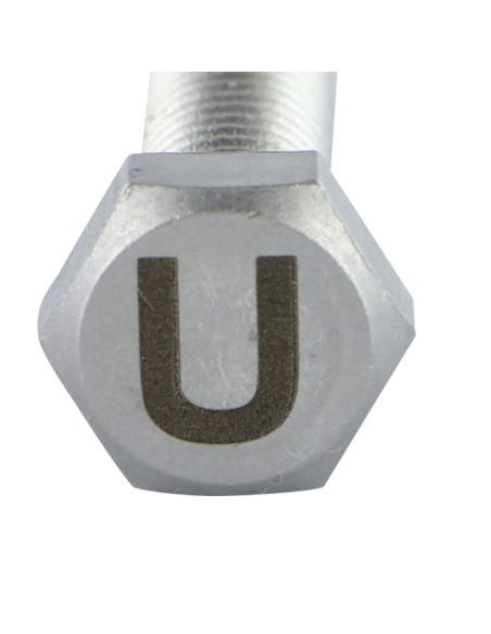 1 x Metalliruuvit Kuusiopää TH 8x35 Ruostumaton teräs A4 kirjainkaiverruksella "U"