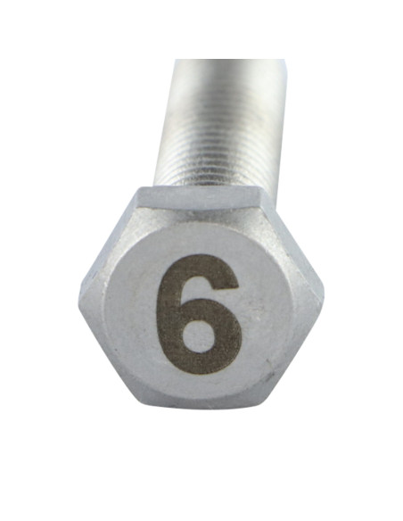 1 x Metalliruuvit Kuusiopää TH 8x35 Ruostumaton teräs A4 Kaiverrus KUVA 6