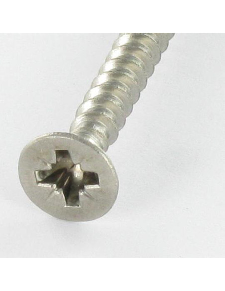 1 x Puuruuvi uppokantainen Pozi PZ9 3X50 Kokonaan kierteytetty Ruostumaton teräs A4 mikroruuvi