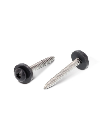 1 x Levyruuvi Lieriöpää TORX T15 + Aluslevy Nailon 3,9 x 25 Ruostumaton teräs A2 RAL 7016 antrasiitinharmaa