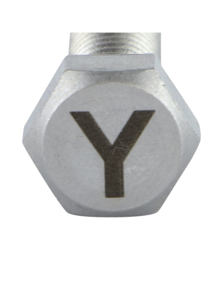 1 x Metalliruuvit Kuusiopää TH 8x35 Ruostumaton teräs A4 kirjainkaiverruksella "Y"