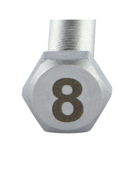 1 x Metalliruuvit Kuusiopää TH 8x35 Ruostumaton teräs A4 Kaiverrus KUVA 8