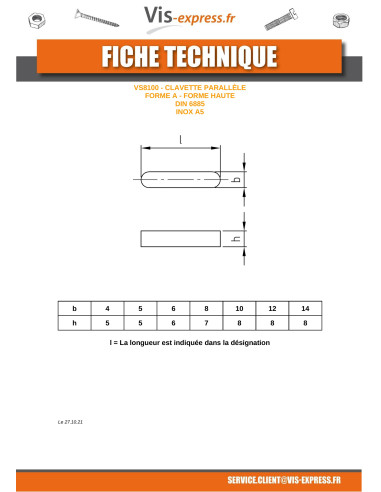 1 x Tasakiila Ruostumaton teräs A5 5X5 Pituus 25