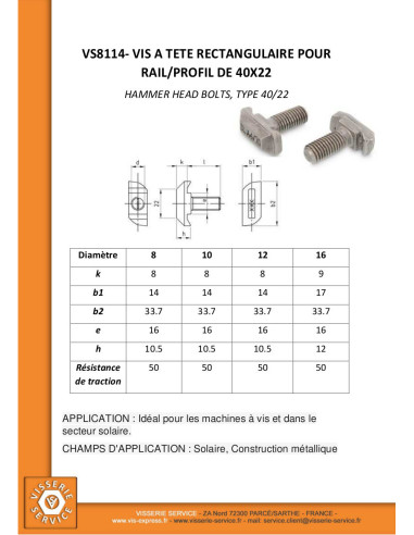 1 x Metalliruuvit Suorakulmainen pää 14 x 33,7...