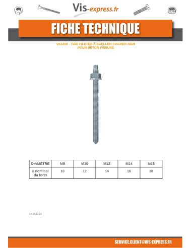 1 x Kierretanko Fischer RGM to TIIVISTE M12X220...