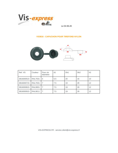 1 x Suojus Ankkuriruuvi Kohteesta 7 RAL 9001 kerma Polyetylen