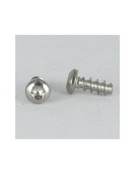 1 x PVC-ruuvi leveä kupukantainen TORX 4X20 Sinkitty teräs