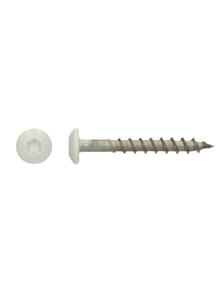 1 x Ruuvi Sarana 4,5x35 TORX T20 Ruostumaton teräs A4 RAL 9010 puhtaanvalkoinen