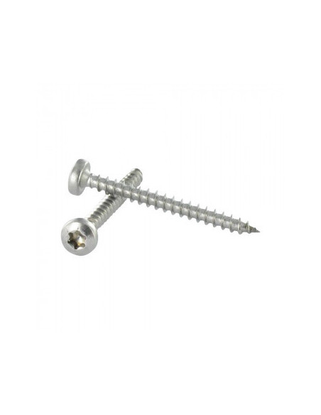 1 x Puuruuvi Pyöreä pää TORX T25 6X90 Kierteytetty kohteessa 54 Ruostumaton teräs A4