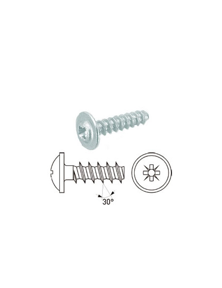 1 x "PVC-ruuvi Ruostumaton teräs A2 "Kupolipultti Phillips 4x8 Kärjetön
