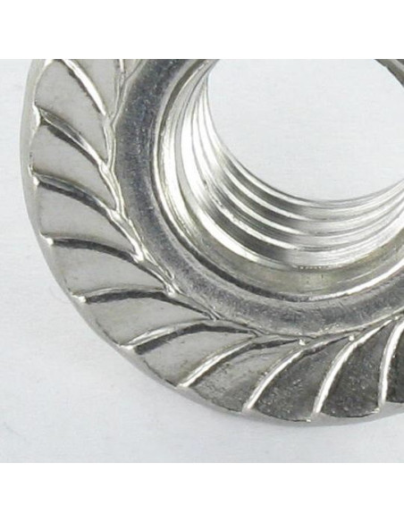 1 x Mutteri Kuusikulmainen HU Ruostumaton teräs A2 Uritettu laippakanta M3