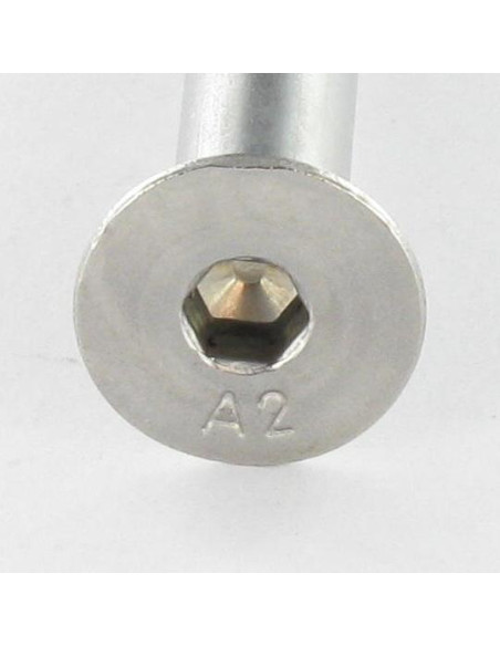 1 x Metalliruuvit Ruostumaton teräs A2 "FHC kuusioruuvi uppokannalla Avain 12 HC12 M20X80 Kokonaan kierteytetty