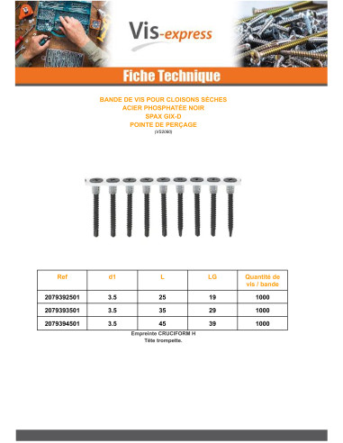 1 x 50 kpl:n VISSAPLAC-nauha Spax GIX-D 3,5 x...
