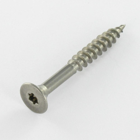 1 x Puuruuvi Ruostumaton teräs A2 uppokantainen 4x50 Kierteytetty kohteessa 30 TORX T20