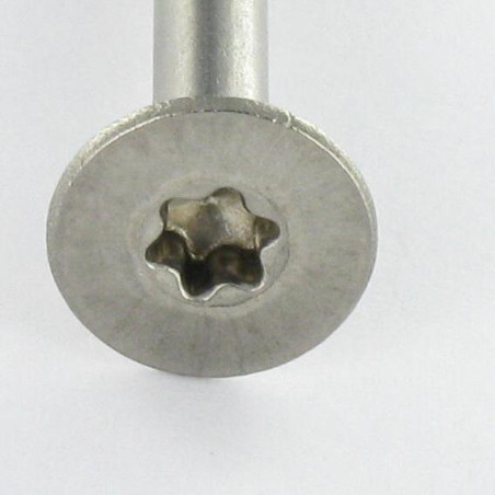 1 x Puuruuvi Ruostumaton teräs A2 uppokantainen 8X220 Kierteytetty kohteessa 80 TORX T40