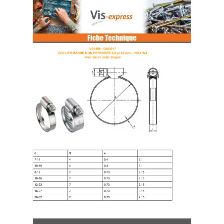 1 x Kiristin Ruostumaton teräs W4 Halkaisija 130 to 150 kaistanleveys 12 Ruuvi Sinkitty teräs