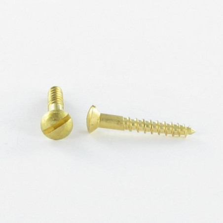 1 x Puuruuvi Messinki Kupumainen uppokanta Halkaistu 4X16