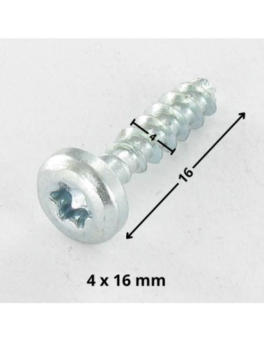 1 x Puuruuvi Pyöreä pää TORX T20 4X16 Kärjetön...