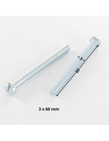 1 x Metalliruuvit Lieriöpää Halkaistu M3X60...