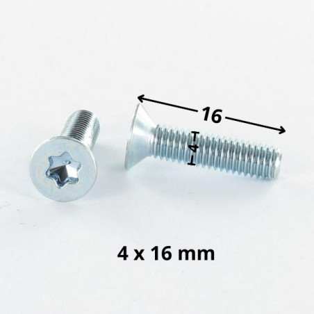 1 x Metalliruuvit uppokantainen TORX T20 M4X16 Sinkitty teräs