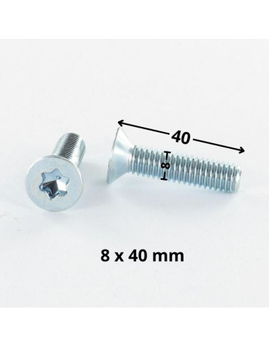 1 x Metalliruuvit uppokantainen TORX T40 M8X40...