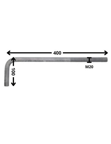 1 x Sarana Metallit pitkä pituus M20X400...