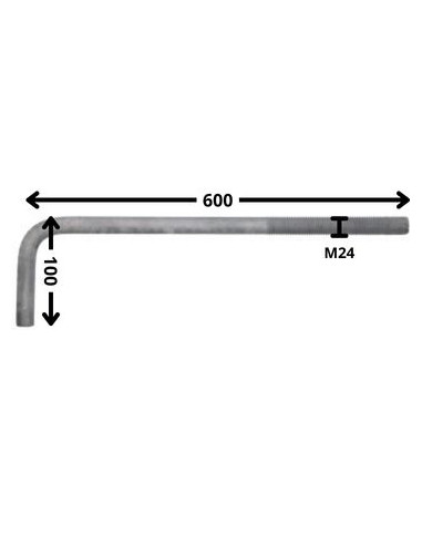 1 x Sarana Metallit pitkä pituus M24x600...