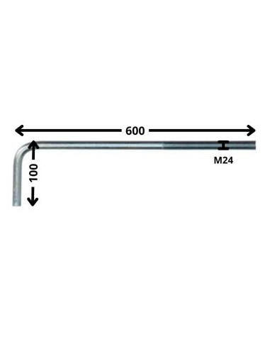 1 x Sarana Metallit pitkä pituus M24x600...
