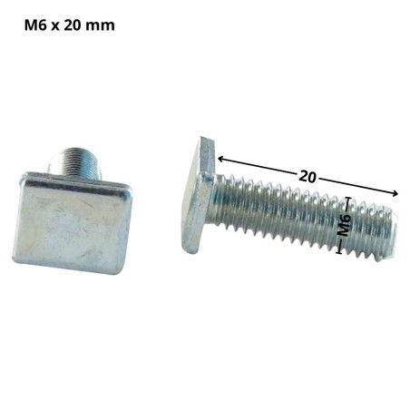 1 x Metalliruuvit Suorakulmainen pää M6X20 9,5 x 12 x 2 Sinkitty teräs