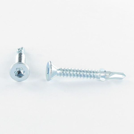 1 x Itseporautuva ruuvi uppokantainen TORX T30 5,5x45 Uritettu ja siivet Sinkitty teräs