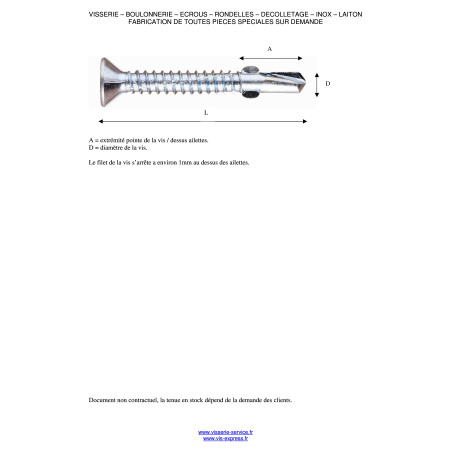 1 x Itseporautuva ruuvi uppokantainen TORX T30 6,3x80 Uritettu ja siivet Sinkitty teräs