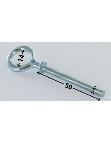 1 x Silmukkapultti Metallit laipan kanssa 5x50...