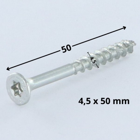 1 x Ruuvi Spax uppokantainen TORX T20 4,5x50 Kierteytetty kohteessa 29 Osittain kierteytetty WIROX