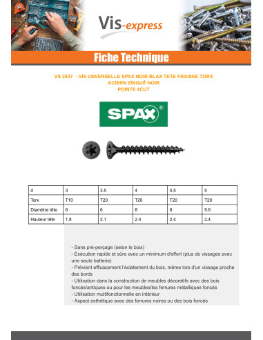 1 x Spax Puuruuvi uppokantainen TORX T10 3x30...