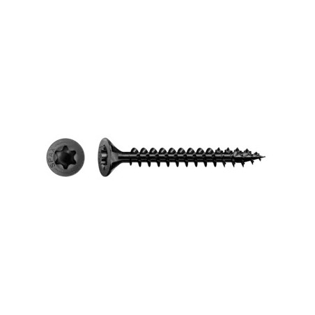 1 x Spax Puuruuvi uppokantainen TORX T20 4X40 Kierteytetty kohteessa 35 Musta sinkitty teräs