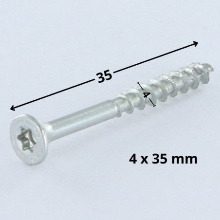 1 x Ruuvi Spax uppokantainen TORX T20 4X35 Kierteytetty kohteessa 24 Osittain kierteytetty WIROX