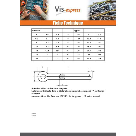 1 x Sokka Halkaistu Sinkitty teräs 10X90
