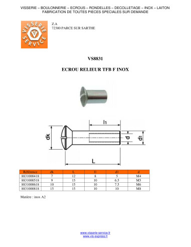 1 x Ruuvi IKKUNA Kupumainen uppokanta Halkaistu...