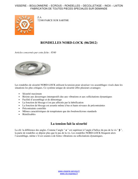 1 x Aluslevy NORD-LOCK ® M14 Ruostumaton teräs A4