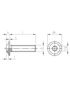 Metalliruuvit Kupupää Laippakanta TORX T40 M8X35 Kokonaan... 2