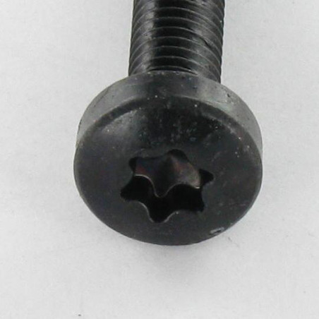1 x Itsekierteittävä ruuvi leveä kupukantainen M5X16 TORX T25 Musta sinkitty teräs